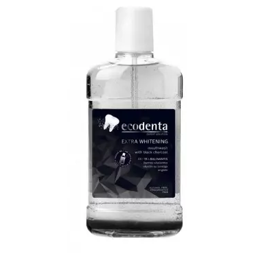 Ecodenta -  Czarny wybielający płyn do płukania jamy ustnej z czarnym węglem, 500 ml
